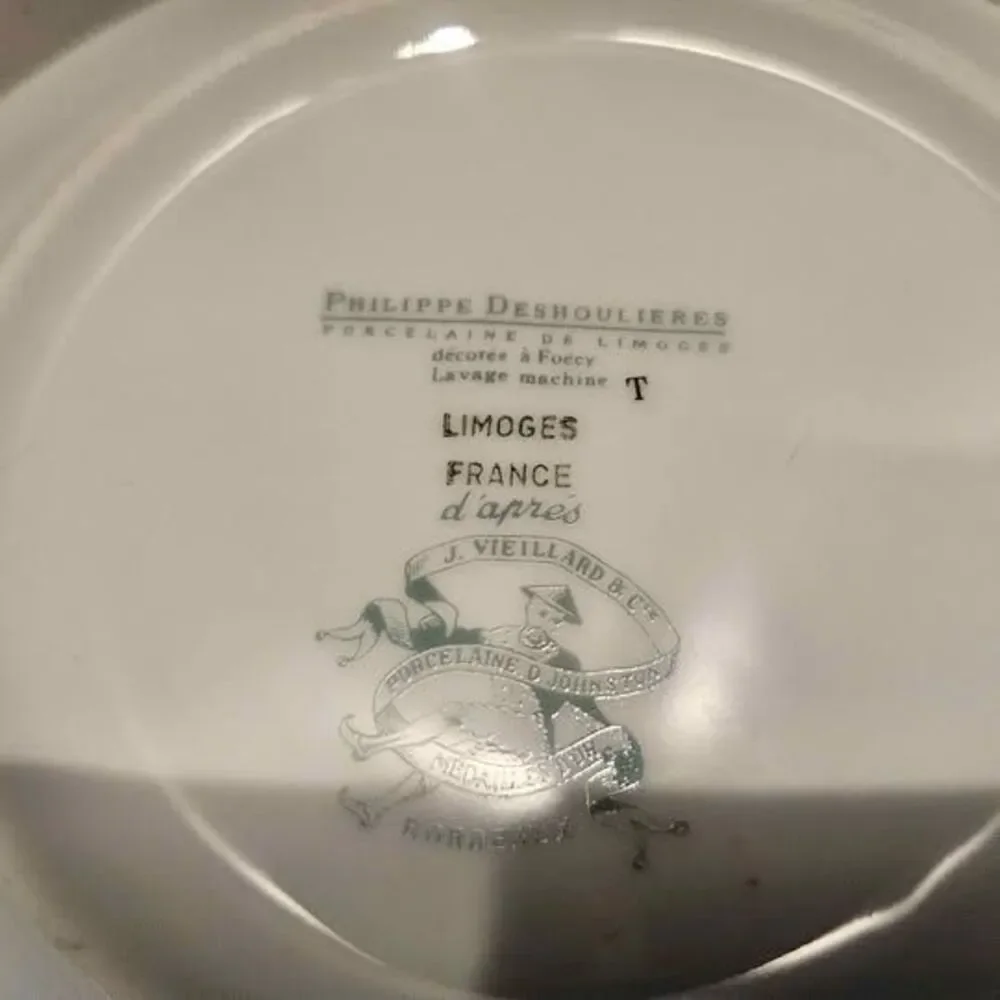 Limoges Set of 5 Phillip Deshoulieres Canape Plates 5 3/4